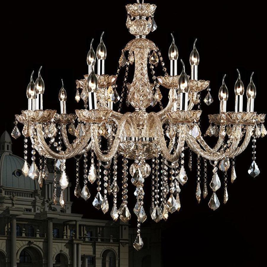 Genuine K9 Champagne Crystal 6/8/10/12/15 Arms Chandelier Pendant | Ceiling Lights & Chandeliers