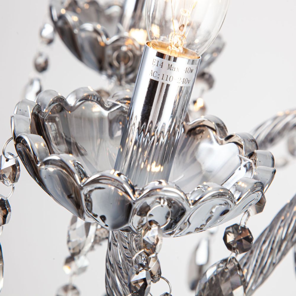 Genuine K9 Crystal Clear Golden 7 Arms Chandelier Floor Lamp | Floor Lighting