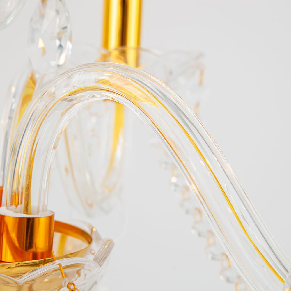 Crystal Golden 5-Arms Table Lamp | Table Lighting