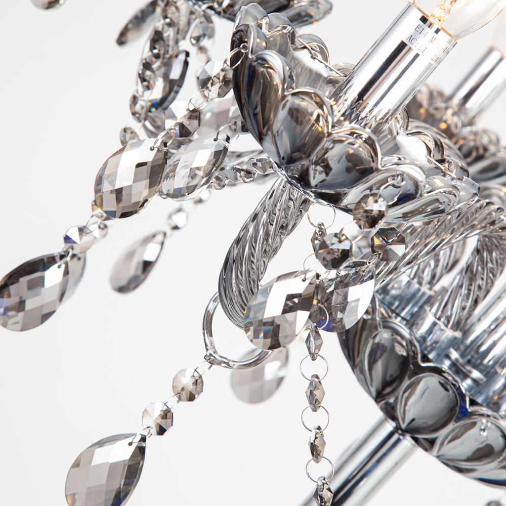 Genuine K9 Crystal Clear Golden 7 Arms Chandelier Floor Lamp | Floor Lighting