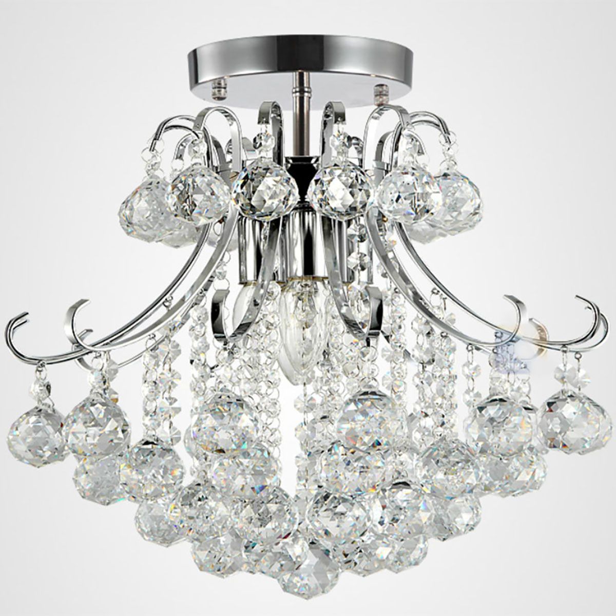 Genuine K9 Crystal Balls 3/4/6 Bulbs Modern Chandelier Flush Lamp | Ceiling Lights & Chandeliers