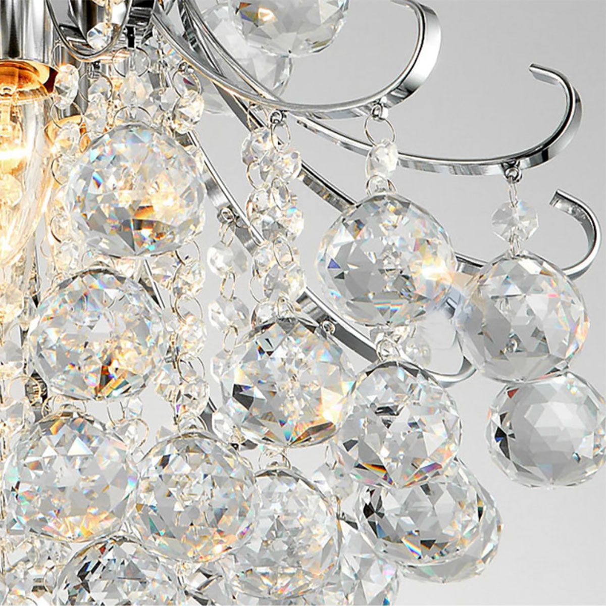 Genuine K9 Crystal Balls 3/4/6 Bulbs Modern Chandelier Flush Lamp | Ceiling Lights & Chandeliers