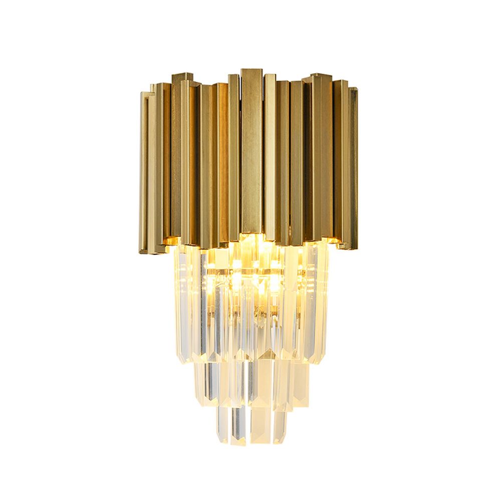 Clear & Gold Postmodern Wall Light | K9 Crystal Chandelier Fixture