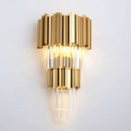 Gold & Clear Crystal Wall Light | Postmodern Chandelier Wall Fixture