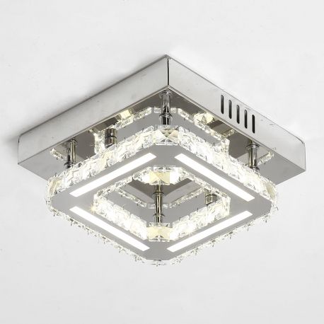 K9 Clear Crystal Square LED Flush Ceiling Light | Ceiling Lights