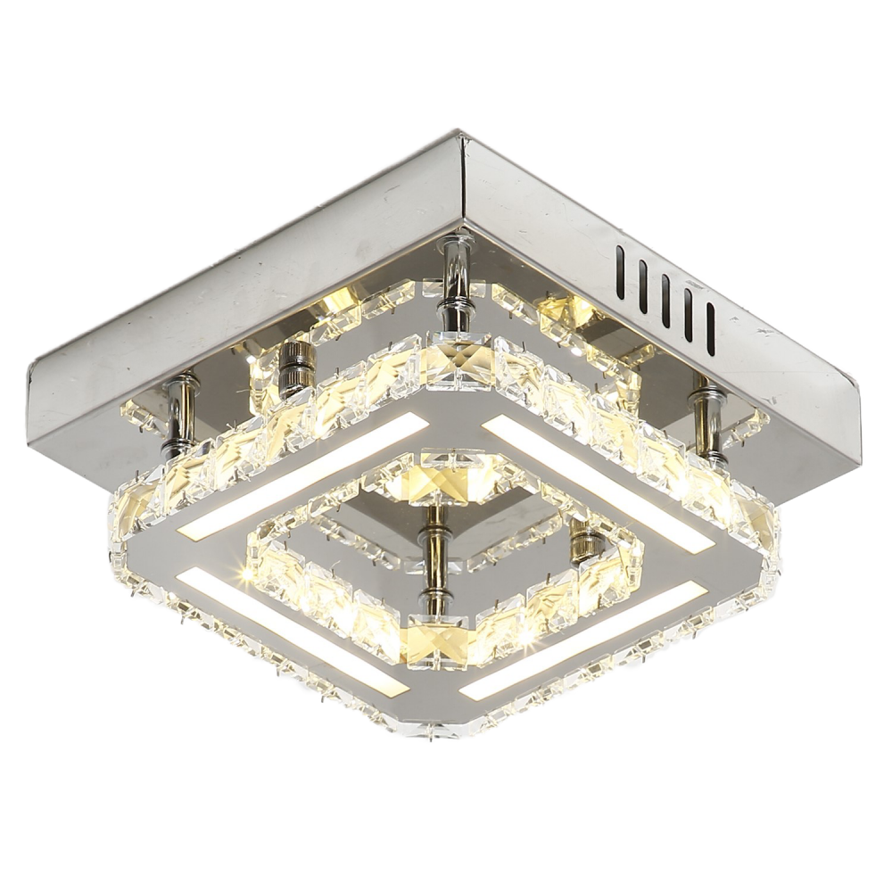 K9 Clear Crystal Square LED Flush Ceiling Light | Ceiling Lights