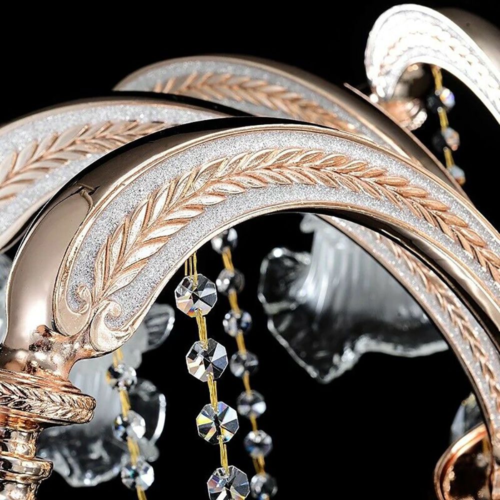 Genuine K9 Crystal 6 Metal Arms Chandelier Pendant Ceiling Lamp | Ceiling Lights & Chandeliers