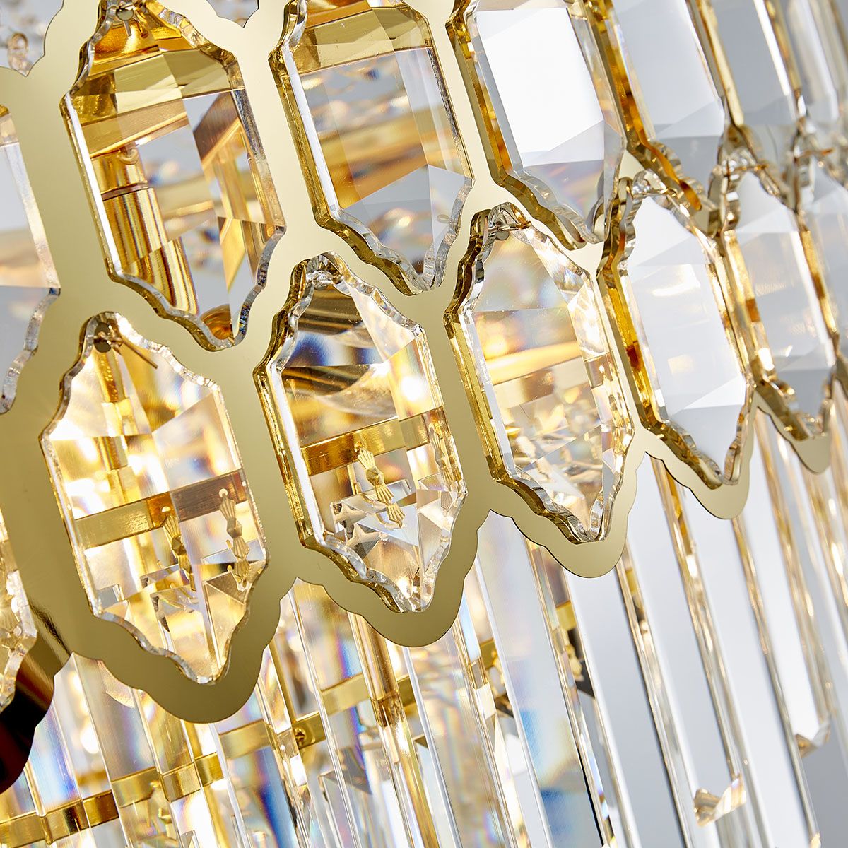 Gold Postmodern Pendant Chandelier K9 Crystal Metal Arms | Ceiling Lights & Chandeliers