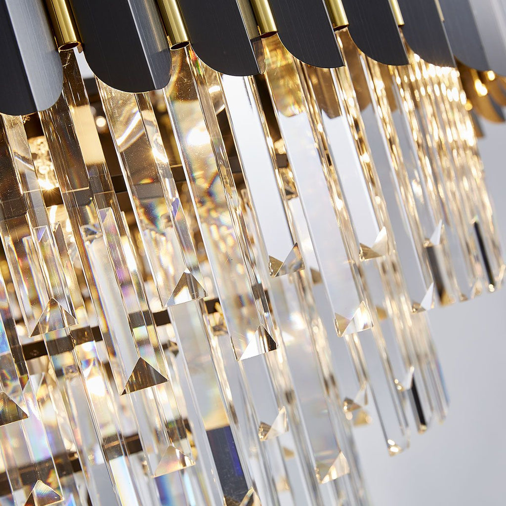 Dark Carbon Gold Postmodern Pendant Chandelier K9 Crystal Arms | Ceiling Lights & Chandeliers