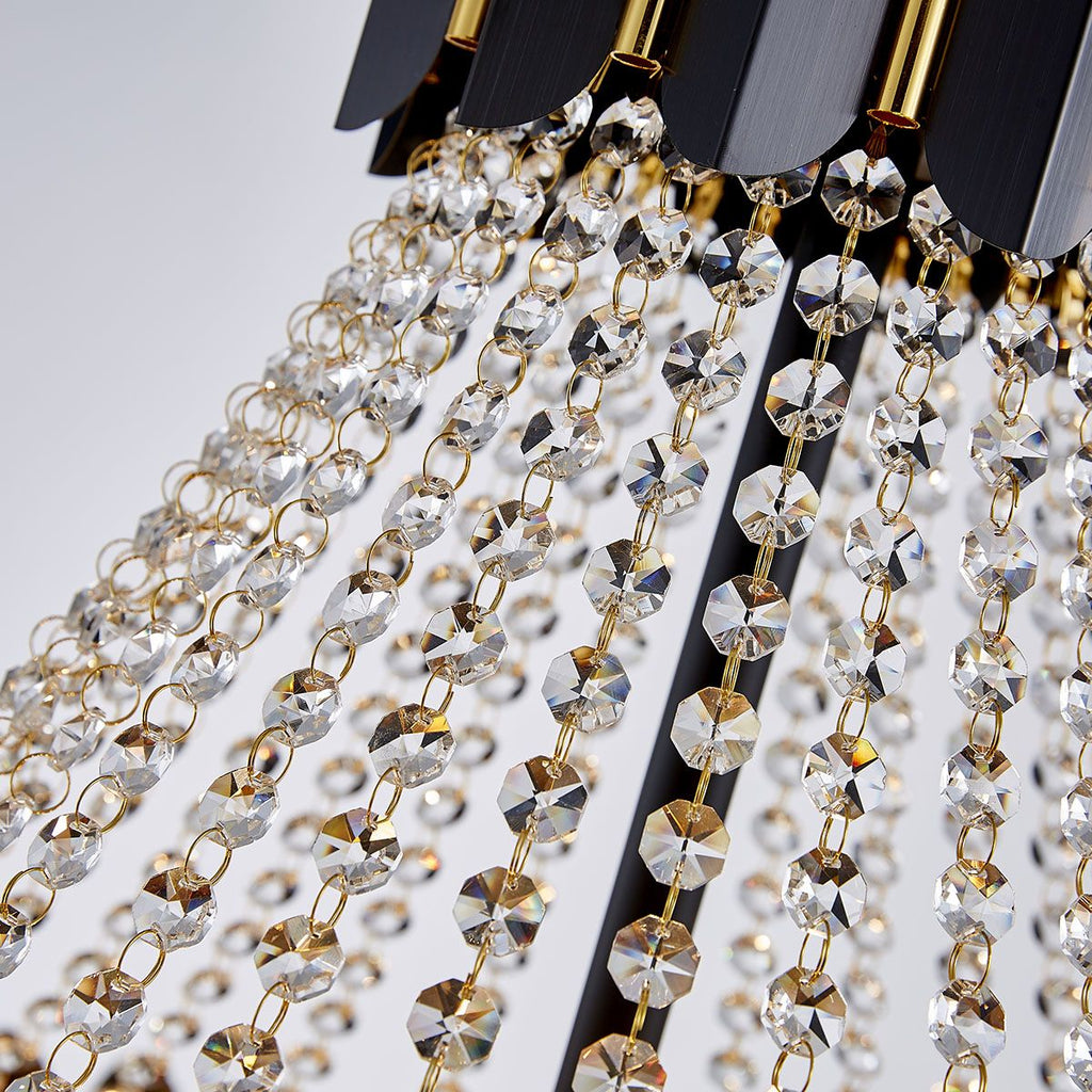 Dark Carbon Gold Postmodern Pendant Chandelier K9 Crystal Arms | Ceiling Lights & Chandeliers