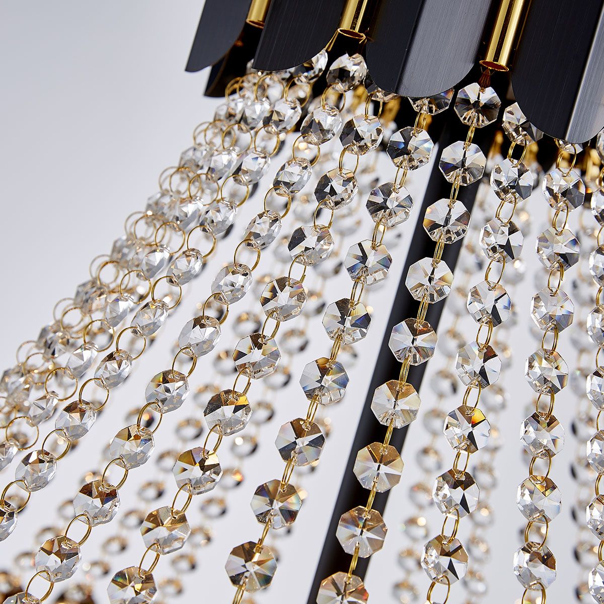Dark Carbon Gold Postmodern Pendant Chandelier K9 Crystal Arms | Ceiling Lights & Chandeliers