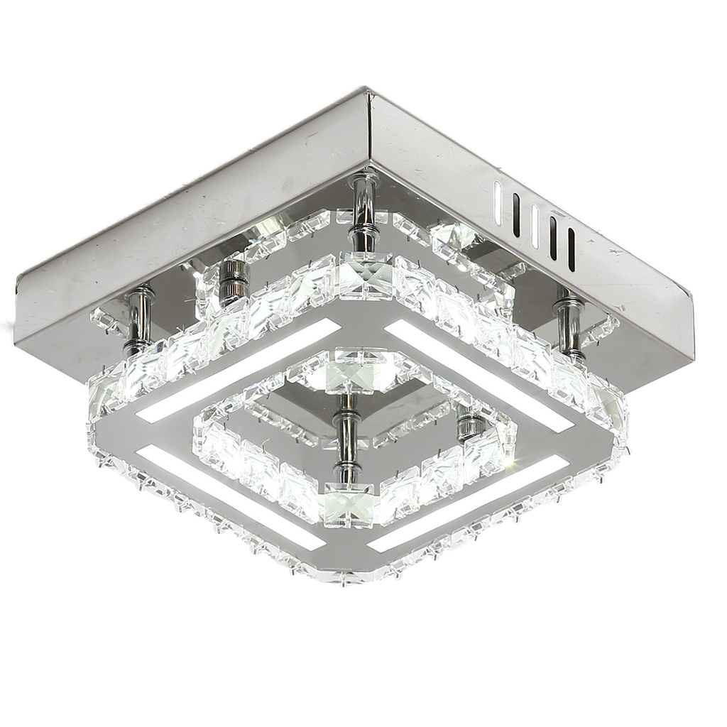 K9 Clear Crystal Square LED Flush Ceiling Light | Ceiling Lights