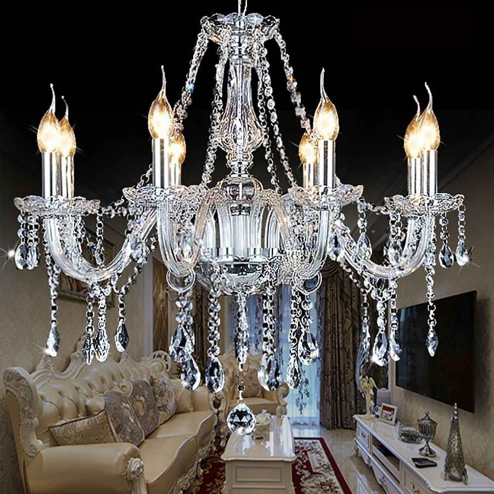 Genuine K9 Clear Crystal Chandelier Candle Water Droplet 6–32 Arms | Ceiling Lights & Chandeliers