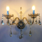 Champagne 2 Arms Crystal Wall Light – Classic K9 Chandelier Style