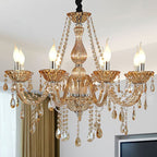 Genuine K9 Crystal Amber 6/8/10 Arms Chandelier Pendant Ceiling | Ceiling Lights & Chandeliers