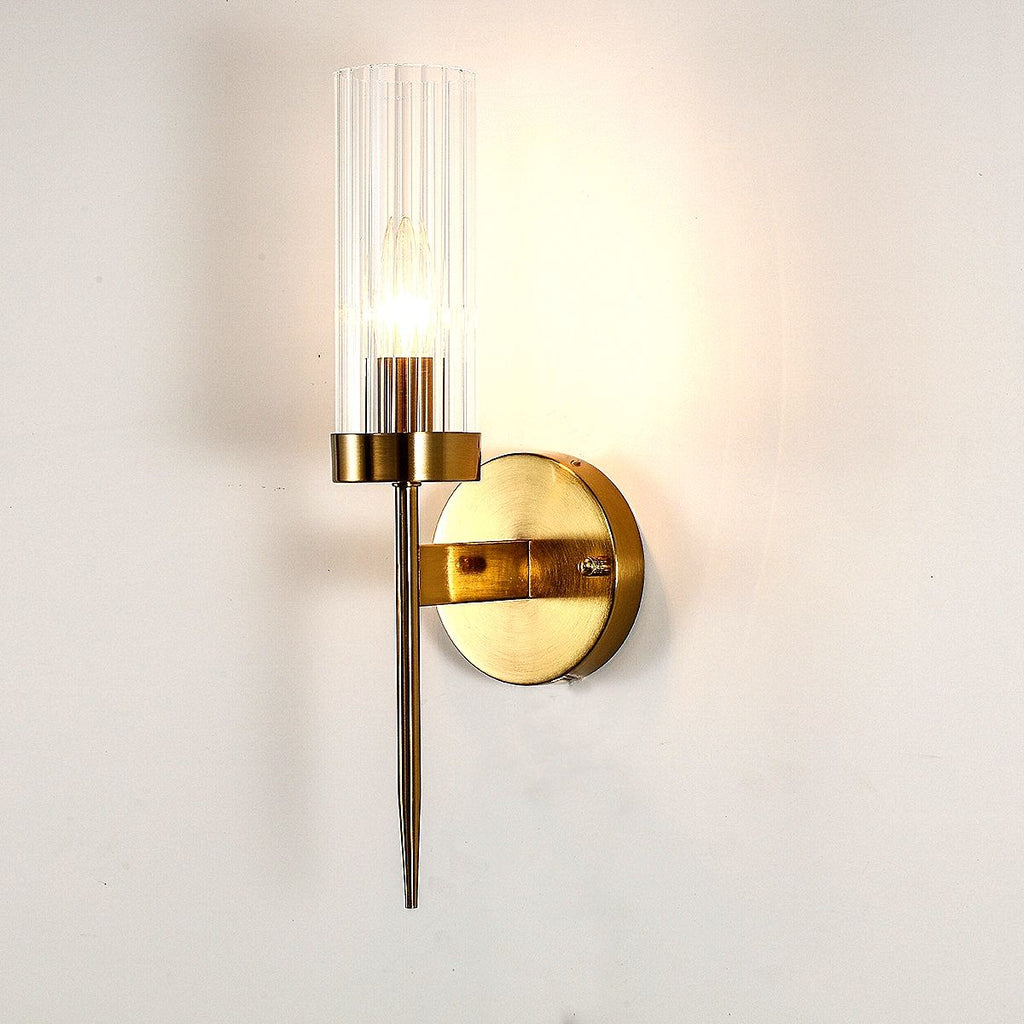 One Arm Clear & Gold Wall Light | Postmodern K9 Crystal Lighting