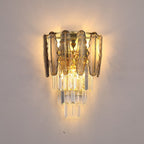 Smoky & Clear Crystal Gold Wall Light | Postmodern K9 Lighting