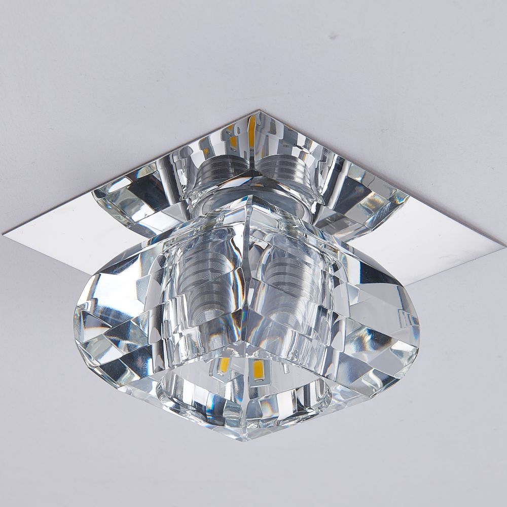 Square 3–5W Crystal LED Downlight – Cool & Warm Lighting | Ceiling Lights