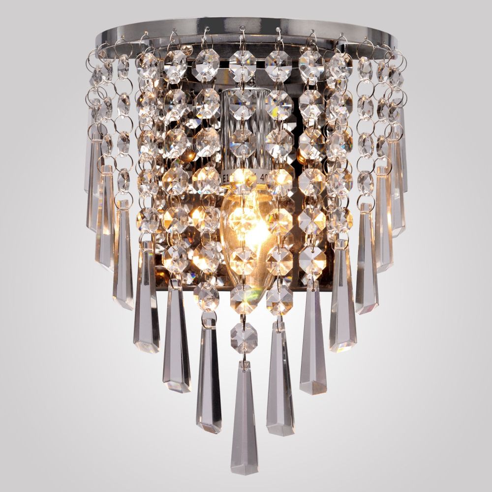 K9 Crystal Wall Light E14 Chrome Clear | Modern Chandelier Wall Light