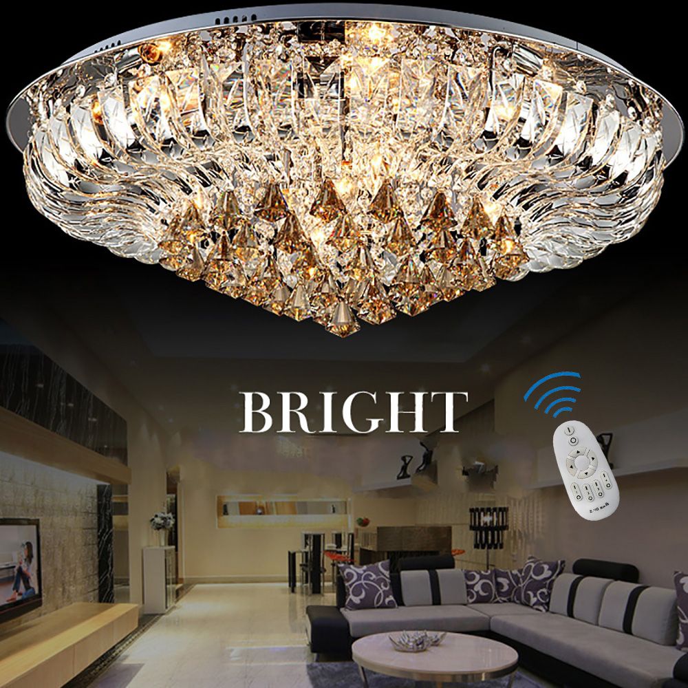 Diamond Cascade Flush LED K9 Crystal Chandelier | Ceiling Lights