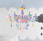 Genuine K9 Crystal Chandelier Ceiling Light 6 Arms Macaron Colours | Ceiling Lights & Chandeliers