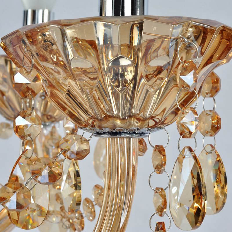 Genuine K9 Crystal Amber 6/8/10 Arms Chandelier Pendant Ceiling | Ceiling Lights & Chandeliers