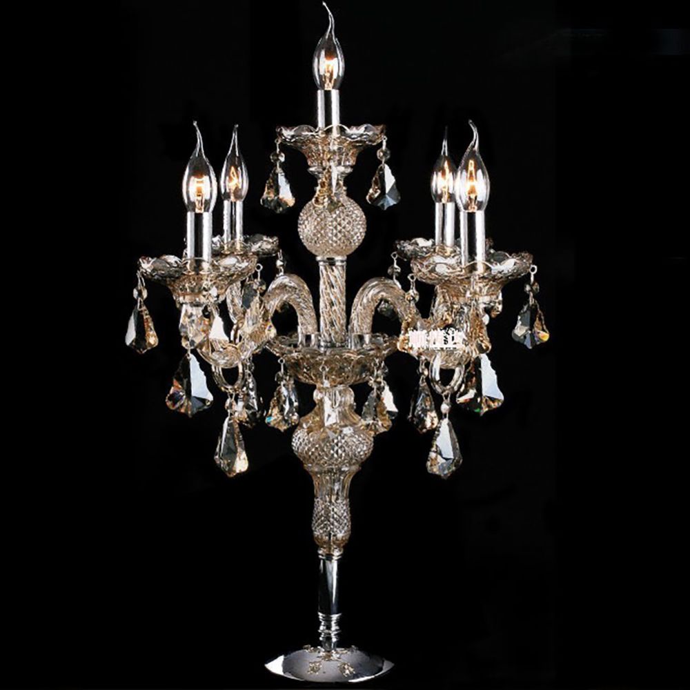 Champagne Crystal 5-7 Arms Table Lamp | Table Lighting