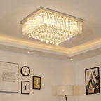 Modern K9 Crystal LED Square Rectangular Flush Ceiling Light | Ceiling Lights & Chandeliers