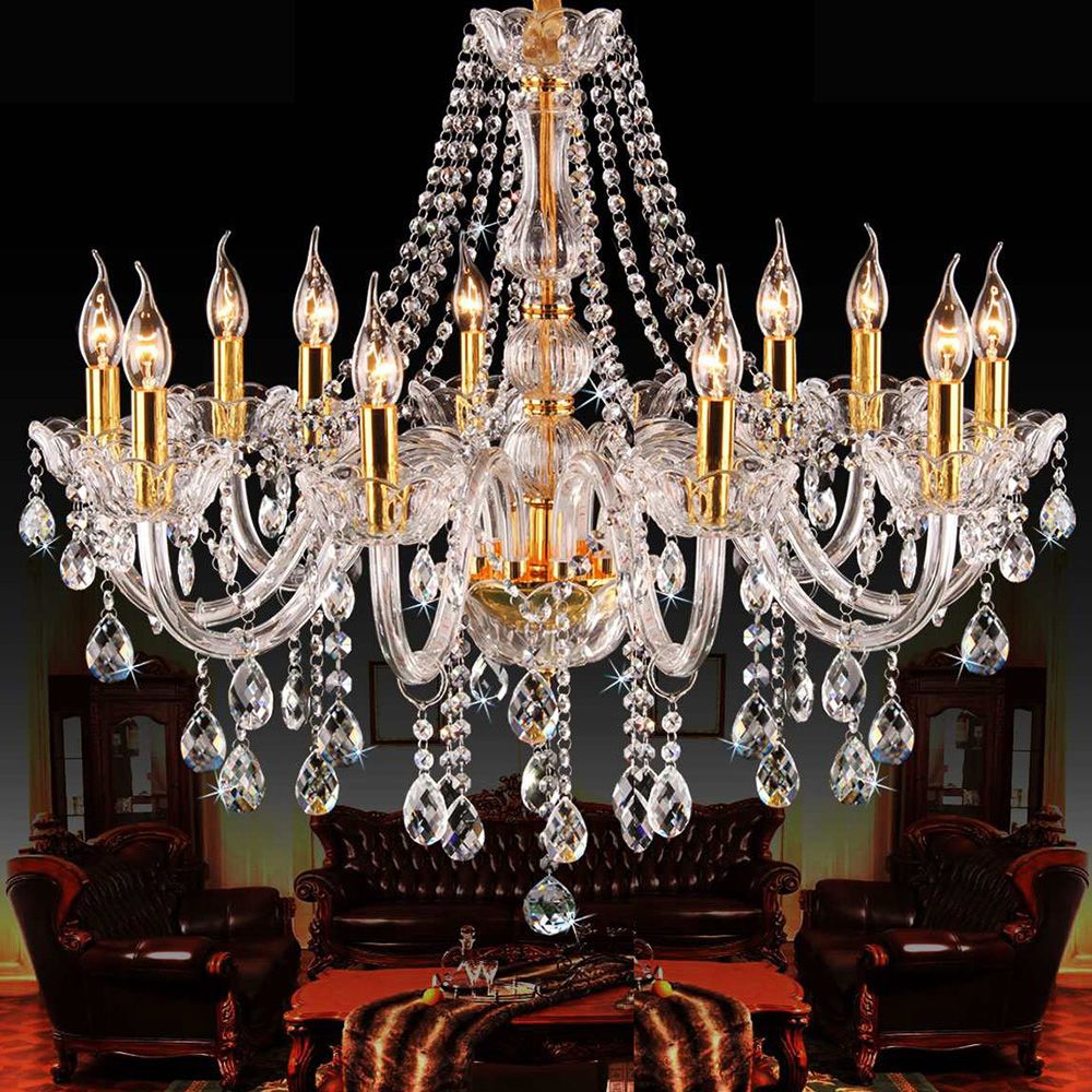 Genuine K9 Crystal 6/8/10/15 Arms Golden Chandelier Pendant Light | Ceiling Lights & Chandeliers