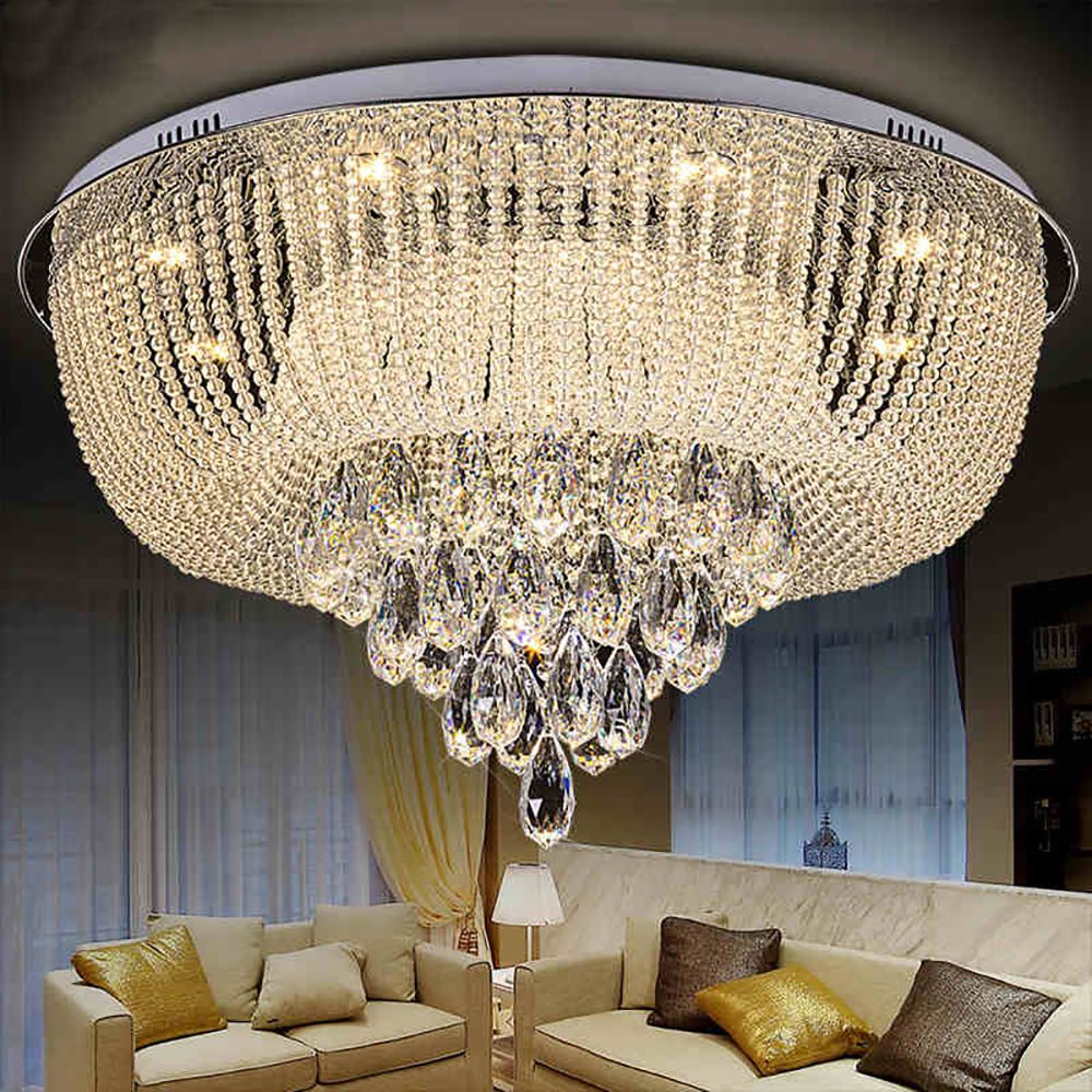 9-Crystal LED Flush Ceiling Light Chandelier Bluetooth | Ceiling Lights