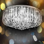 Genuine K9 Crystal Flush Ceiling Light Round Chandelier 3 Colours | Ceiling Lights & Chandeliers
