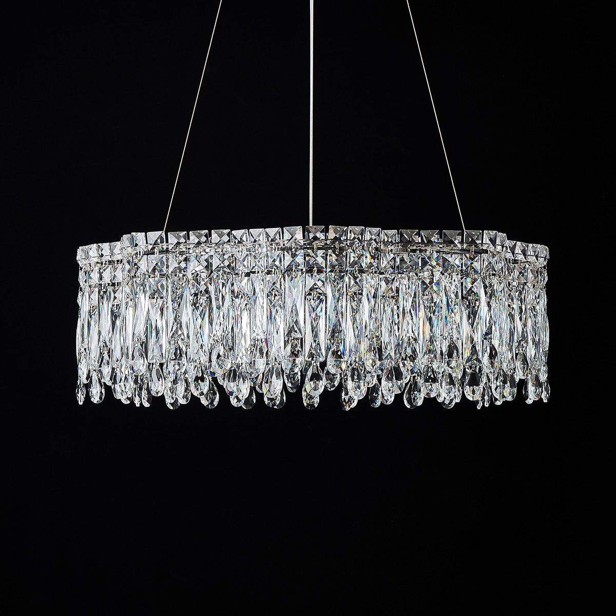 Genuine Crystal LED Chandelier Pendant Light Dimmable Remote | Ceiling Lights & Chandeliers