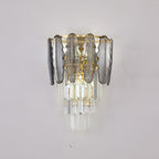 Smoky & Clear Crystal Gold Wall Light | Postmodern K9 Lighting