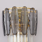 Smoky & Clear Crystal Gold Wall Light | Postmodern K9 Lighting