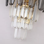 Smoky & Clear Crystal Gold Wall Light | Postmodern K9 Lighting