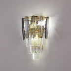 Smoky & Clear Crystal Gold Wall Light | Postmodern K9 Lighting