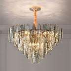Smoky Clear Crystal Pyramid Postmodern K9 Chandelier Pendant | Ceiling Lights & Chandeliers