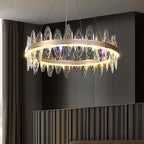 Ring Chandelier Genuine Crystal 3 LED Colours Dimmable Remote | Ceiling Lights & Chandeliers