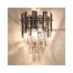 Smoky Crystal & Gold Wall Light | Modern Postmodern Wall Fixture