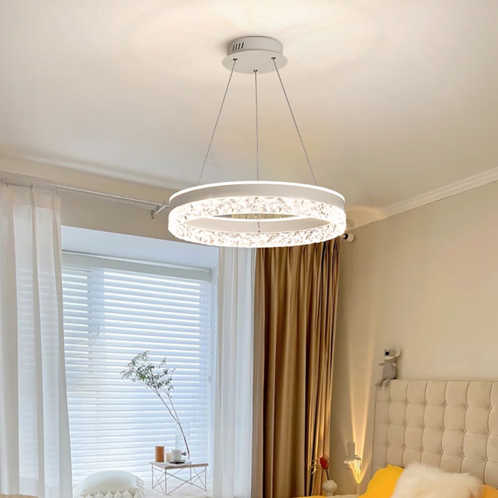 Crystal LED Chandelier Pendant Fitting Ceiling Light Dimmable | Ceiling Lights & Chandeliers