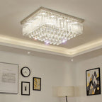 Modern K9 Crystal LED Square Rectangular Flush Ceiling Light | Ceiling Lights & Chandeliers