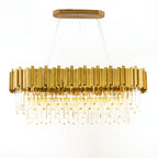 Smoky Clear Crystal Gold Metal Postmodern Dining Chandelier | Ceiling Lights & Chandeliers