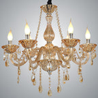 Genuine K9 Crystal Amber 6/8/10 Arms Chandelier Pendant Ceiling | Ceiling Lights & Chandeliers