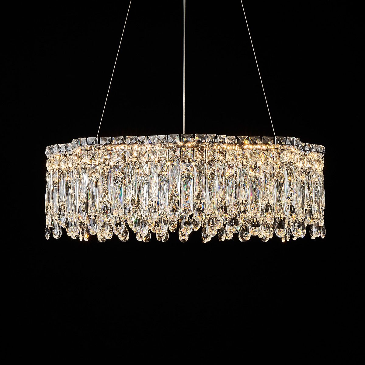 Genuine Crystal LED Chandelier Pendant Light Dimmable Remote | Ceiling Lights & Chandeliers