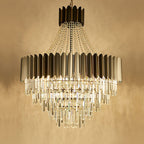 Dark Carbon Gold Postmodern Pendant Chandelier K9 Crystal Arms | Ceiling Lights & Chandeliers