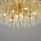 Clear Crystal Rods & Gold Postmodern K9 Chandelier Pendant | Ceiling Lights & Chandeliers