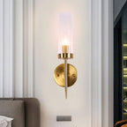 One Arm Clear & Gold Wall Light | Postmodern K9 Crystal Lighting