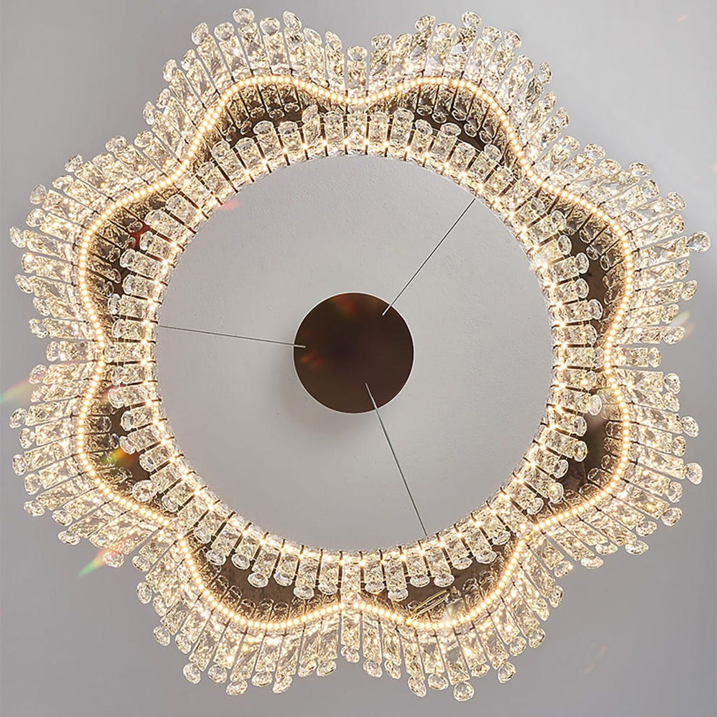 Genuine Crystal LED Chandelier Pendant Light Dimmable Remote | Ceiling Lights & Chandeliers