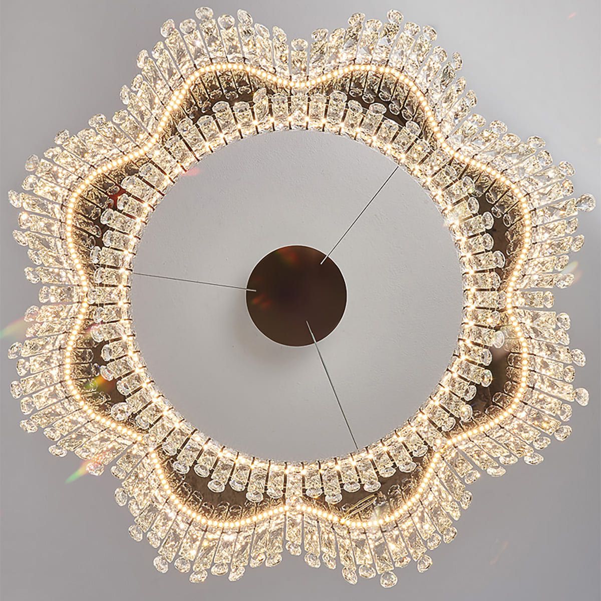 Genuine Crystal LED Chandelier Pendant Light Dimmable Remote | Ceiling Lights & Chandeliers