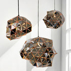 Stainless Steel Triangle Pattern Pendant Light Mirror Finish | Ceiling Lights & Chandeliers